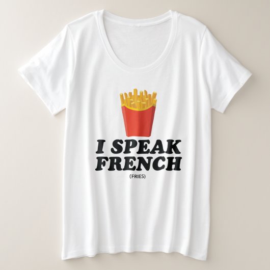 私話フランスの プラスサイズTシャツ (デザイン正面)
