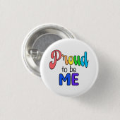 「私誇りを持ったになる」レインボー文字 缶バッジ (正面&裏面)