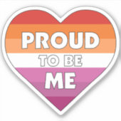 私誇りを持ったになるLGBTQ+レズビアンプライドフラグハート シール (正面)