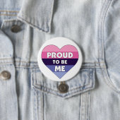 私誇りを持ったになるLGBTQ+世界中のプライド国旗のハート 缶バッジ (インサイチュ)