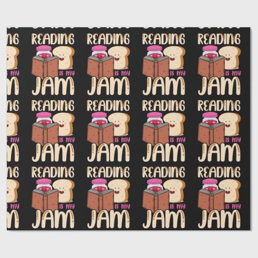 私読は本の贈り物をおもしろい愛し読ているジャム ラッピングペーパー (フラット)