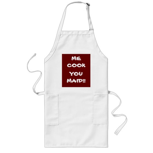 私調理師このメイド!>エプロンのおもしろい諺 ロングエプロン (正面)