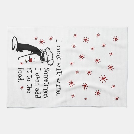 私調理師は猫とワインおもしろい引用文 キッチンタオル (横)