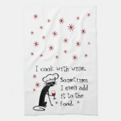 私調理師は猫とワインおもしろい引用文 キッチンタオル (縦)