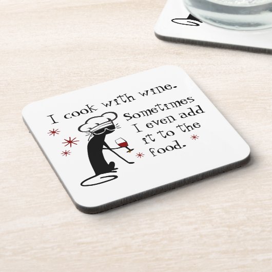 私調理師は猫とワインおもしろい引用文 コースター (左側)