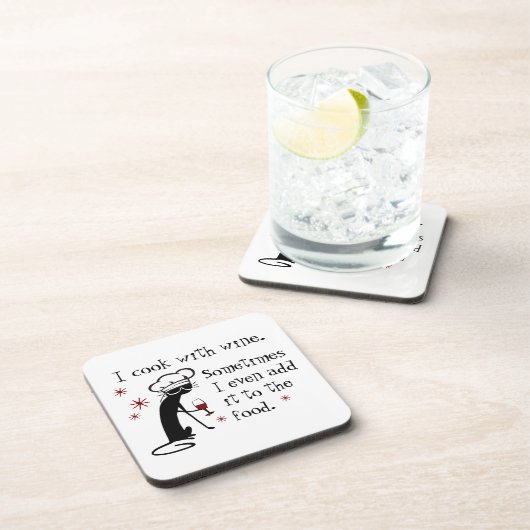 私調理師は猫とワインおもしろい引用文 コースター (右側)