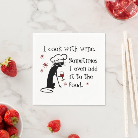 私調理師は猫とワインおもしろい引用文 スタンダードカクテルナプキン (インサイチュ)