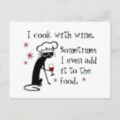 私調理師は猫とワインおもしろい引用文 ポストカード (正面)