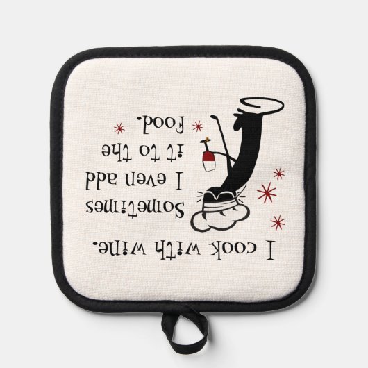 私調理師は猫とワインおもしろい引用文 鍋敷き (正面)