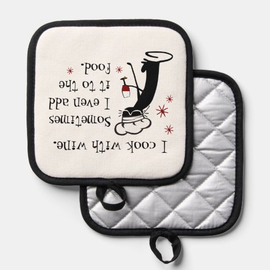 私調理師は猫とワインおもしろい引用文 鍋敷き (正面/裏面)