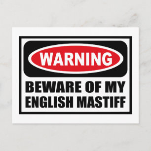 私警告の英語のマスチフはがきに用心 ポストカード