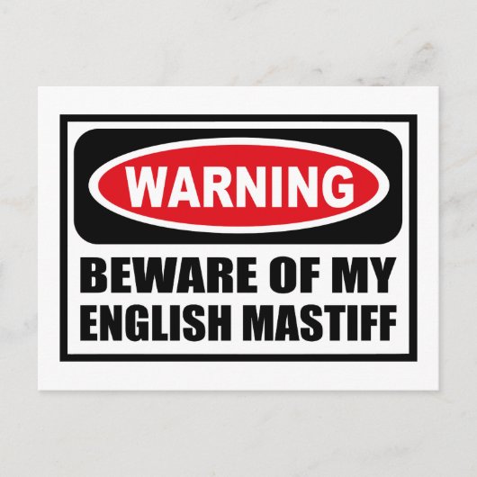 私警告の英語のマスチフはがきに用心 ポストカード (正面)