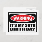 私警告の30歳の誕生日はがき ポストカード (正面/裏面)