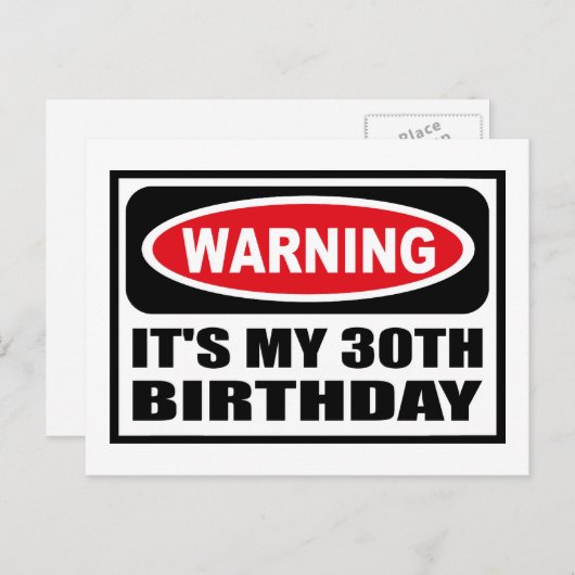 私警告の30歳の誕生日はがき ポストカード (正面/裏面)