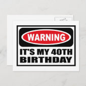 私警告の40歳の誕生日はがき ポストカード (正面/裏面)