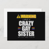 私警告はゲイの妹を持って熱狂するいる ポストカード (正面/裏面)