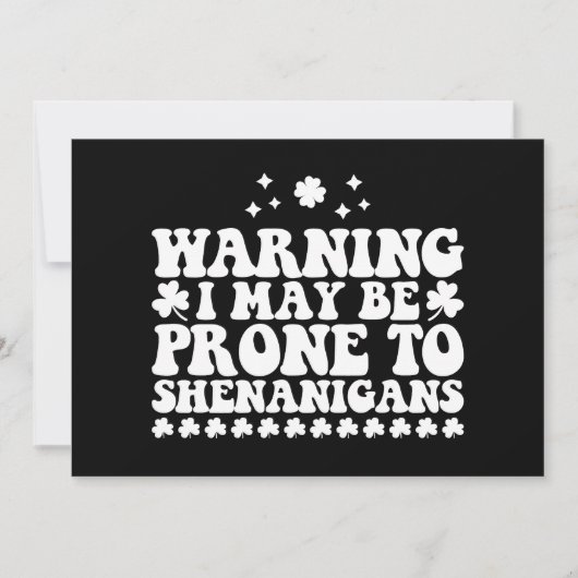 私警告はシーナニガンスの聖パトリックの傾向があるかもしれない 招待状 (正面)