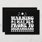 私警告はシーナニガンスの聖パトリックの傾向があるかもしれない 招待状 (正面/裏面)