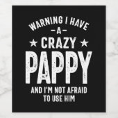 私警告はパピーを持って熱狂するいる |父の贈り物 ワインラベル (シングルラベル)