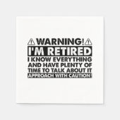 私警告は退職後退職したのおもしろい スタンダードカクテルナプキン (正面)