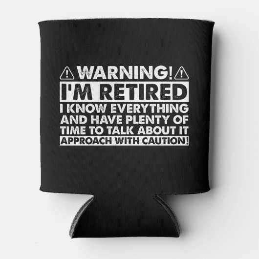 私警告は退職後退職したのおもしろい 缶クーラー (正面)