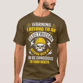私警告は電気技師のガールフレンドの妻に属している Tシャツ