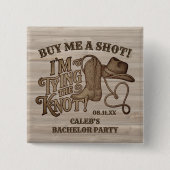 私買はショットのカウボーイバチュラーパーティの馬丁 缶バッジ (正面)