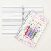 私買はロマンチックな水かわいらし色のフローラ ノートブック (内側)