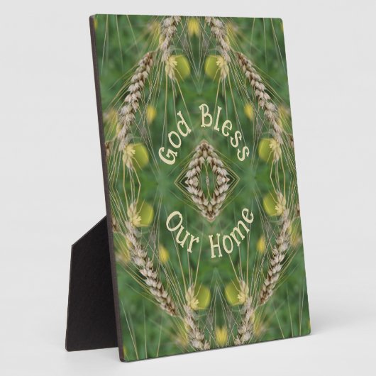 私賛美の家の乾燥した草の抽象芸術 フォトプラーク (側面)