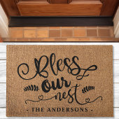 私賛美の巣のバパーソナライズされたラフェイクップ ドアマット