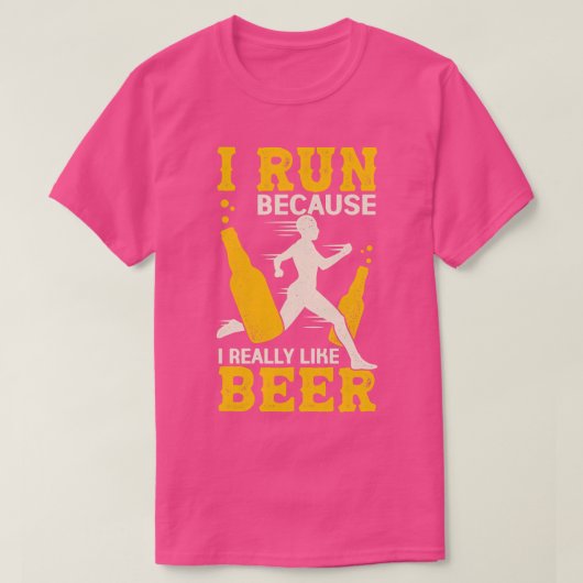 私走はビールが大好きだから Tシャツ (デザイン正面)