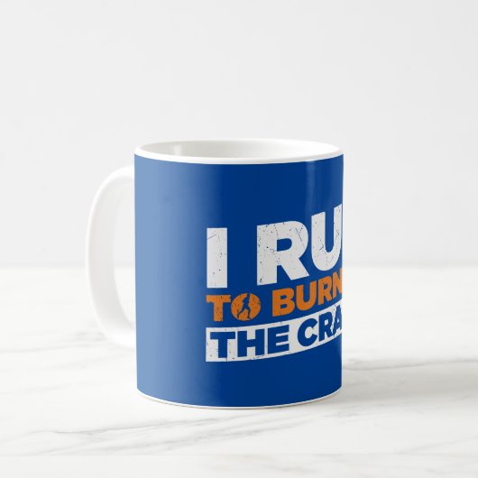 私走は、熱狂するを燃おもしろい走やす コーヒーマグカップ (正面左)