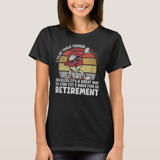 私遊はテーブルのテ素晴らしニスでおもしろいを Tシャツ (正面)
