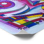 私遊は、ジャズ抽象芸術の幾何学芸術を学ぶ ポスター (角)