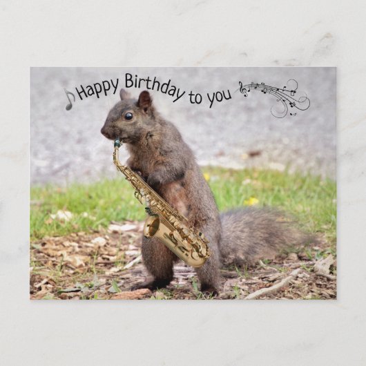 私遊は、ジャズ誕生日はがき ポストカード (正面)