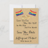 私達ができるので: 陽気な結婚式の保存日付カード セーブザデート (正面)