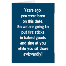 私達がバースデー・カードを歌う間、まずくそこに坐らせて下さい