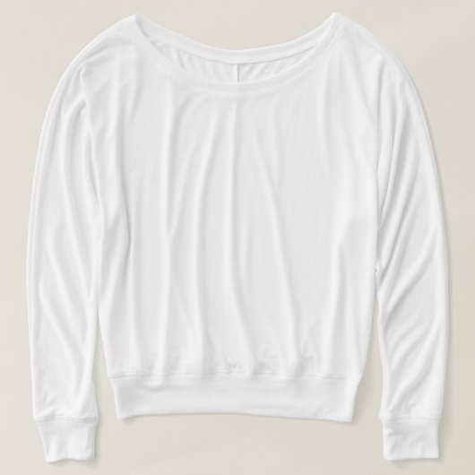 私達が仏の女性のFlowyの長袖のティーを考える何 Tシャツ (デザイン正面)