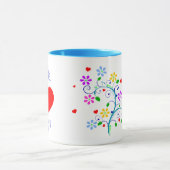 私達が付いているハッピーバースデーのお母さんの花のコップ*Heart* マグカップ (中央)