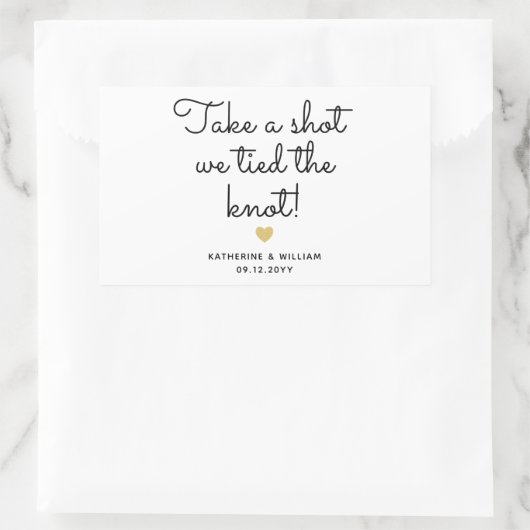 私達が結び目のアルコール飲料のボトルの好意を結んだ打撃を取って下さい 長方形シール (バッグ)