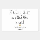 私達が結び目のアルコール飲料のボトルの好意を結んだ打撃を取って下さい 長方形シール (正面)