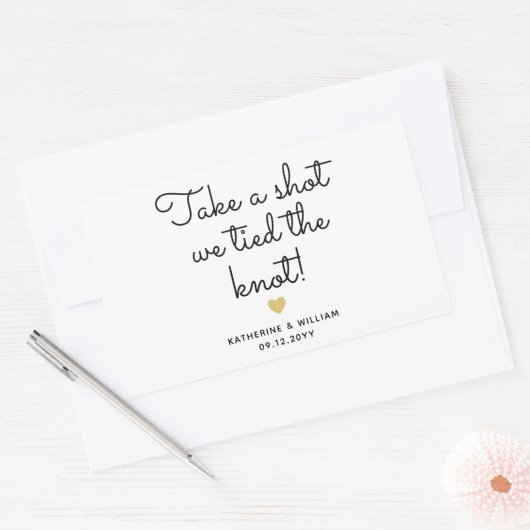 私達が結び目のアルコール飲料のボトルの好意を結んだ打撃を取って下さい 長方形シール (封筒)