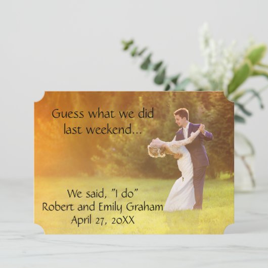 私達が結婚式の結婚の発表をした何推測 招待状 (スタンド正面)