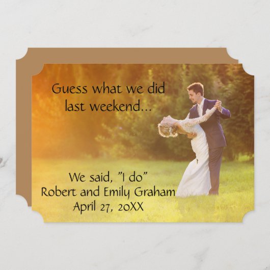 私達が結婚式の結婚の発表をした何推測 招待状 (正面/裏面)