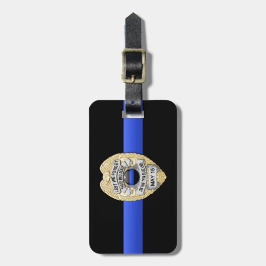 私達が"警察を記章を付ける忘れるブルーラインを"薄くして下さい ラゲッジタグ (正面縦)