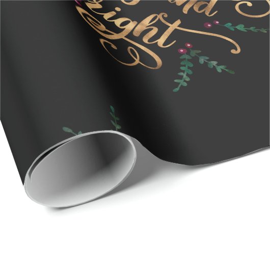 私達と明るいメリー金箔タイポグラフィ ラッピングペーパー (ロールコーナー)