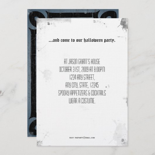 私達にあなたの存在ハロウィンの印を与えて下さい 招待状 (正面/裏面)