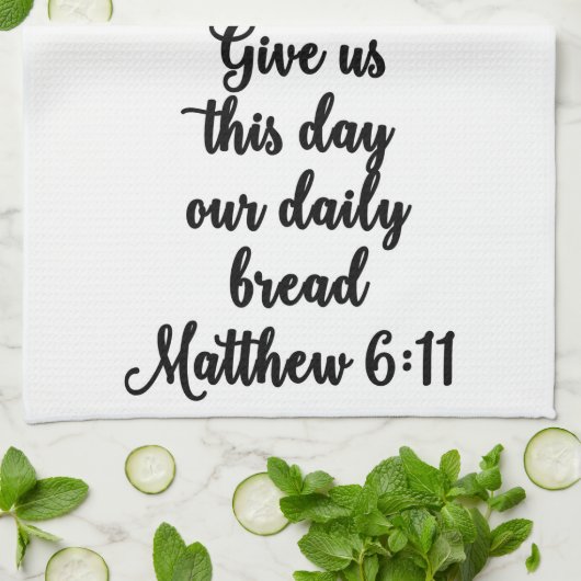 私達にこの日を私達の毎日のパンタオル与えて下さい キッチンタオル (折り畳み)