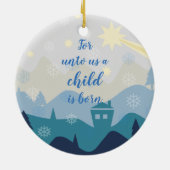 私達にのためのベスレヘム//の星は子供生まれます セラミックオーナメント (裏面)