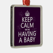 私達にベビーがあっている平静を保って下さい(あらゆる色で) メタルオーナメント (右)